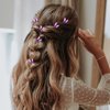 Bartosi Butterfly Hair Clips Purple Butterfly Hair Pin Butterfly Decorative Bobby Pins Wedding Hair Accessories for Women and Girls (Pack of 6)