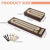JstFrU Wooden Cribbage Board Game Set,Solid Wood 3 Track Cribbage Board,Magnetic Storage for 9 Metal Pegs,Deck of Playing Cards,Fun Table Game,Game Night, Travel (Instruction Included)
