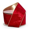 2 1/2" X 10 Yards Scarlet/Gold Soft Velvet Wired Ribbon