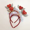 AVMBC Red Heart Shaped Headband Sequin Valentines Day Hair Band Hoop for Valentine's Day Holiday Wedding Birthday Party Gift