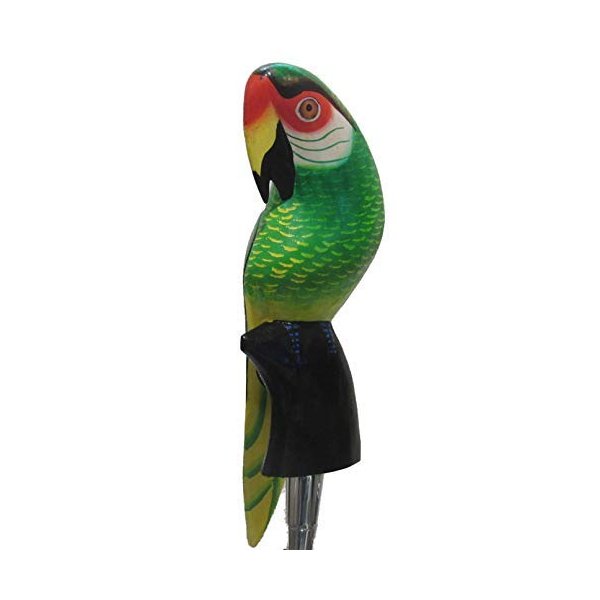 Wooden Green Parrot Beer Tap Handle Sports Bar Kegerator Breweriana Tiki