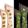 Glow In The Dark Bee Temporary Tattoos,24 Sheets, Bumble Bee Birthday Decorations Party Favors
