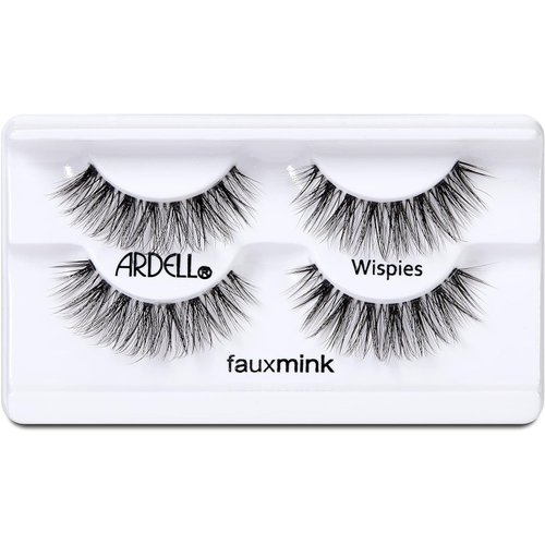 Ardell Faux Mink Wispies False Eyelashes, Light Volume, Short Length, Vegan Friendly, 2 Pairs (Pack of 1)