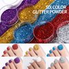Teenitor 312pcs Clear Toe Nails Press on with Glitter Kit, Acrylic Toe Nail Tips Kit with Nail Glue, Press on Toenails for Women Fake Toe Nails Glue on