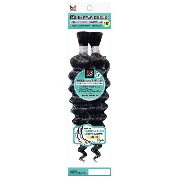 Bobbi Boss Unprocessed Human Hair Braid DEEP WAVE BULK 18" (Natural Black)
