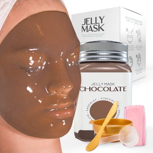 BRÜUN Jelly Mask Jar Chocolate Peel-Off Face Care Rubber Mask | 23 fl oz Skin Care Moisturizing Gel Mask Jar Spa Set