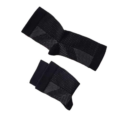 Tendon Ankle Compression Sleeve Brace Support, Reduces Pain & Swelling, Supports Foot Blood Flow (Black, Sm/Med)