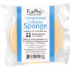 ForPro Compressed Cellulose Sponge - Round Face and Body Sponge - Natural Yellow - 2.75’’ - 12-Count
