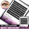 Dedila 96pcs Wide Stem Dramatic Volume Eye Lashes Extensions D Curl Black Soft Individual False Eyelashes Cluster Makeup Toos (12mm)