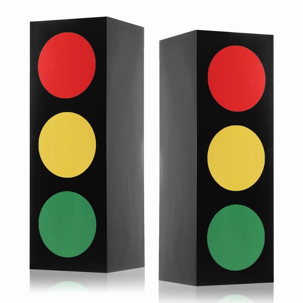 2 Pcs Traffic Light Favor Boxes 17 Inch Cars Birthday Decorations Transportation Boxes for Centerpieces for Boy Girl Car Theme Birthday Party Construction Birthday Party Goodie Boxes Gift Box