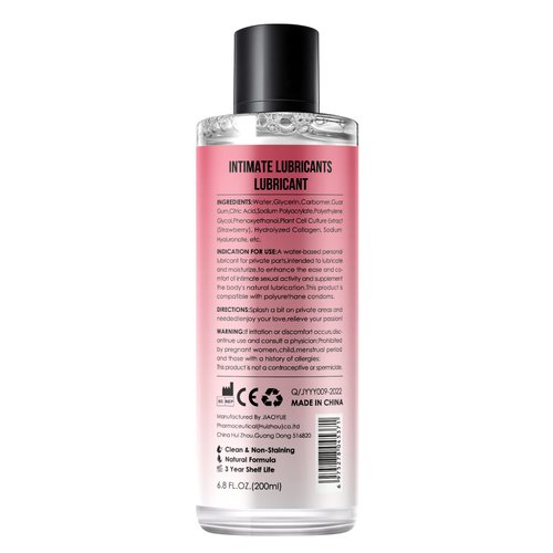 BED GAME No Rinse Water-Based Personal Lubricant, Strawberry Flavored Lube, Intimate Longlasting Non-Sticky Gel for Couples Massage (Strawberry)