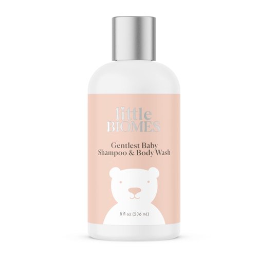 Little Biomes Gentlest Baby Shampoo and Body Wash 2-in-1, Made with Organic Calendula and Rose Water, Fragrance-Free, Hypoallergenic, Microbiome-Friendly Baby Wash (8 fl. oz.)