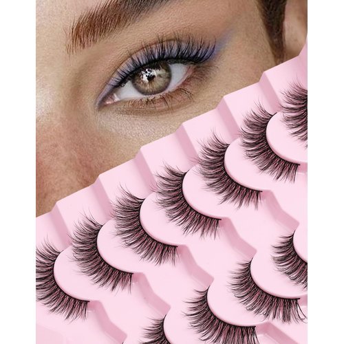 Natural Lashes Mink Natural Eyelashes False Eyelashes Natural Look False Lashes Wispy Eye Lashes Cat Eyelashes Fake Lashes KD02