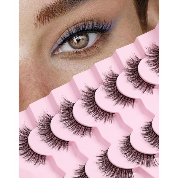 Natural Lashes Mink Natural Eyelashes False Eyelashes Natural Look False Lashes Wispy Eye Lashes Cat Eyelashes Fake Lashes KD02