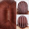 SYXLCYGG Bob Wig Short Red Wigs Synthetic 10" Straight Womens Hair Wig With Bangs Girl Cosplay Party White Women Daily (Free Wig Cap)