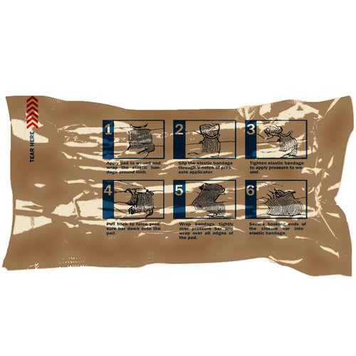 FalconTac Israeli 6 Inch Emergency Compression Bandage Wound Trauma Dressing Double-Vacuum Sterile Packaging