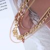 Allereyae Vintage Layered Snake Chain Necklace Chunky Cuban Chain Necklace Gold Thick Chain Necklace Punk Curb Chain Necklace Jewelry for Women