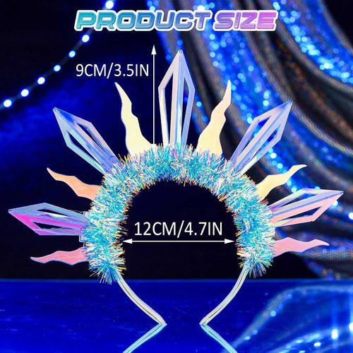 GORTIN Light Up Headband LED Mermais Headbands Blue Glow Headpiece Halloween Costume Headband Hair Accessories for Women