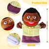 1 Pcs Family Hand Puppets 12 Inch Grandparents, Mom & Dad, Brother & Sister Plush Hand Puppet Toys Role-Play Toy Puppets for Kids Storytelling Imaginative Pretend Play Teaching Preschool(Black Dad)