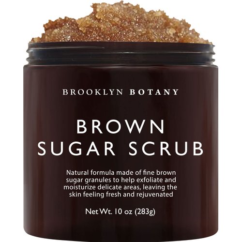Brooklyn Botany Brown Sugar Body Scrub - Moisturizing and Exfoliating Body, Face, Hand, Foot Scrub - Fights Acne, Fine Lines & Wrinkles, Great Gifts For Women & Men - 10 oz