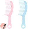 2 Pcs Wet Comb Detangling Hair Comb, Wave Tooth Design Wet Hair Comb for Wet Hair, No Pulling or Tugging, Prevents Snagging & Breakage, Bule or Pink