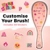 6 Pcs Hair Brush Set with Brush & Combs - Detangling Brush for All Hair Types with Wide Tooth & Tail Comb, Scrunchie & Claw Clip - Hair Care Gift Set with Stickers for Teen Girls, Women & Kids