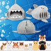 Jetec Gray Shark Guinea Pig Bed Guinea Pig Hideout Guinea Pig House Animals Bed Warm Small Hamster nest mat with Small Animal Sleeping mat Cushions Dutch Pig Hamster Hedgehog Rat Chinchilla (Gray)