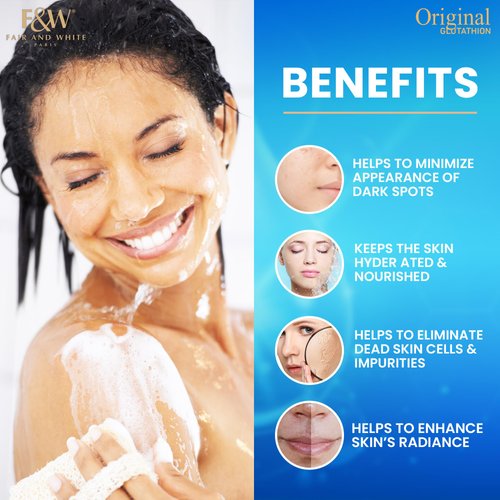 Fair and White Glutathione Exfoliating Soap 7 oz / 200g - Highly Effective to Brighten Skin Complexion and to Reduce Acne Spots, Wrinkles, with Vitamin C
