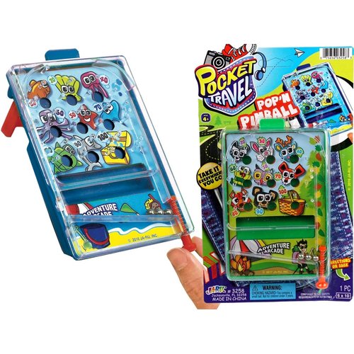 JA-RU Mini Pocket Size Pinball Game (1 Toy) Handheld Arcade Toy for Kids. Classic Retro Tabletop Games & Vintage Toys. Old Fashioned Party Favors Easter Basket. 3258-1
