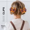 Olbye Thanksgiving Hair Bows Turkey Hair Clips Flash Prom Party Alligator Barrettes Orange Festival Hairpin Autumn Hair Barrettes Fall Hair Accessories for Women and Girls 4Pcs (3Pcs Hair Bows)