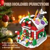 Christmas Blocks, Gingerbread House Building Blocks 322PCS DIY Brick Christmas Pen Holder for Boys Girls 6-10 Years Old Compatible with Lego