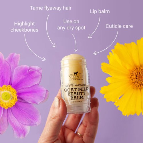 Dionis Goat Milk Skincare Multi-Purpose Hydrating Beauty Balm for Face, Lips, Eyes and Neck with Shea Beauty and Coconut Oil - Cruelty Free, Paraben Free, Non Greasy - 1oz Light Coconut Scent