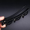 1 Pc Sparkling Crystal Stone Braided Hair Clips,Double Bangs Hair Clips Braided Hairpins, Side Bangs Hair,Braided Hair Clip with Rhinestones,Hair Styling for Women Hair Clips,Hair Accessories（Black）
