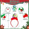 3 Pcs Light Up Christmas Headbands, Chrstmas Flashing LED Lights Headband, Chrismas Tree Santa Hat Elf Hat Christmas Headwear, Christmas Headpieces for Christmas Party Favors Costume Decor Supplies