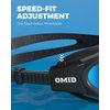 OMID Swim Goggles, Comfortable Polarized Swimming Goggles, Anti-Fog Leak Proof UV Protection Crystal Clear Vision Swim Goggles for Men Women Adult (Black Blue)