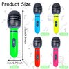 10 PCS Inflatable Microphones Blow up Microphone, Plastic Microphone Toy, for Sing Birthday Party Decorations, Musical Concert Themed Party Supplies