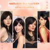 Side Bangs Hair Clip in Extensions, Hair Bangs in Off Fringe Hair Extension One Piece Clip on Front Bangs Hairpiece Forehead Topper, Clip in Fringe Wigs Synthetic for Girls Women, Fashion Black