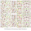 10 Sheets Christmas Cute Nail Stickers for Nail Art, Xmas Tree Snowflake Cute Cartoon Nail Decals Design Decoration 3D Self-Adhesive Christmas Nail Art Stickers for Women Winter Nail DIY Supplies