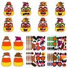 D4DREAM Thanksgiving Crafts for Kids 24Pcs DIY Fall Corn Scarecrow Head Craft Kits Thanksgiving Party Stickers Supplies for Autumn Party Favors Thanksgiving Party Crafts Home Classroom Activities