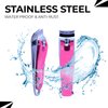 Professional Nail Clippers Set 3 Pack Premium Sharp Stainless Steel Fingernail & Toenail Clippers with Sturdy Travel Tin Case, Professional Manicure Kit Fingernail Tools for Nail Care (Pink/Silver)