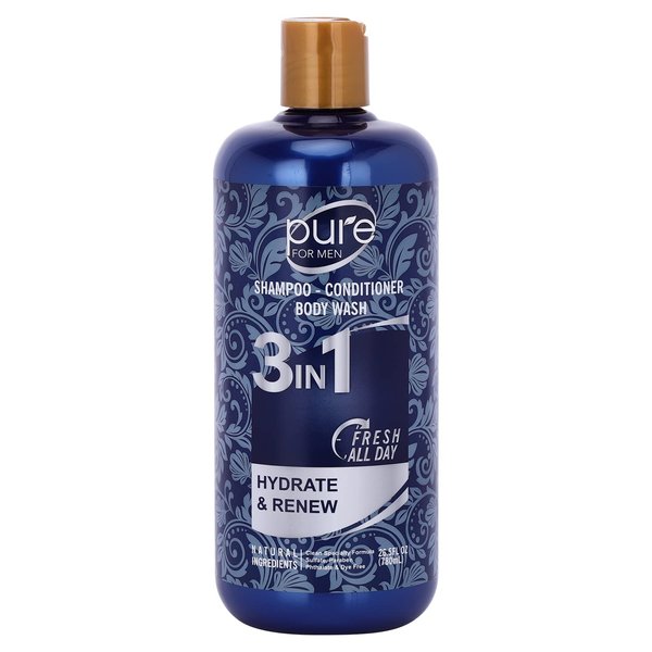 3-in-1 Men's Shower Gel: Shampoo, Conditioner, Body, Hair & Face Wash - Paraben & Sulfate Free, Keeps You Fresh All Day!