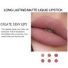BONNIE CHOICE 6Pcs Nude Matte Liquid Lipstick Set, Waterproof Long Lasting Non-Stick Cup Nude Lipstick 24 Hour Not Fade Matte Lipstick Professional Lip Gloss Makeup Christmas Gift Sets for Women