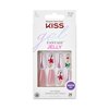 KISS Gel Fantasy Press On Nails, Nail glue included, 'Jelly Cookie', Pink, Long Size, Coffin Shape, Includes 28 Nails, 2g glue, 1 Manicure Stick, 1 Mini File