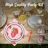 Strawberry Theme Party Kit for 24 Guests - 97 Pcs Including Plates, Forks, Napkins, Bunting - Juicy Fun for Kids' Strawberry-Themed Birthdays