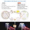 Solar Flag Pole Light 128 LED Light, Super Bright Led Solar Powered Lights on Most 15 to 25Ft Flagpole 100% Flag Coverage, 2 Modes 2500MAH Downlight up Flag, IP67 Waterproof Auto On/Off Night Lighting