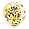 SHUNTAI 85th Birthday Balloons Black and Gold 85th Birthday Party Decorations for Men Women Latex Confetti Balloon Happy 85 Year Old Anniversary Theme Birthday Party Supplies 15 Pack 12 inch