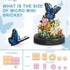 HIGH GODO Flower Bouquet Butterfly Building Set, Bonsai Tree Flowers Building Blocks with Dust Cover, 530 PCS Micro Bricks Botanical Collection Kit, Birthday Gift for Women Girlfriend Adults 12+