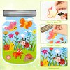 CY2SIDE 12PCS Summer Bugs Stickers Scene for Kids, Make A Bug Jar Sticker Scene with Butterfly Bee Ladybug Flower, Make Your Own Insect Stickers with Jar Scene, DIY Summer Party Games Class Activities