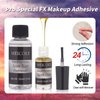 MEICOLY Spirit Gum Adhesive and Remover Combo Kit,Prosthetic Bald Cap Adhesive Glue,Face Skin Glue for Costume,Pro Makeup Glue Adhesive for Face Body Mustache Beard