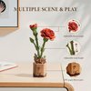ROBOTIME 3D Puzzles Wooden Artifical Flower Red Carnation DIY Model Building Kit to Build for Adults Bouquet Botanical Collection Craft Brain Teaser Puzzle Creative Gift Home Decor